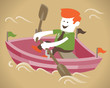 Illustration: Corporate Guy in his boat Corporate Guy in his boat