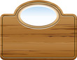 Holzschild für ovales Logo
