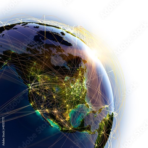 Illustration: Main air routes in North America Main air routes in North America