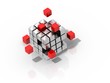 Travail d'équipe - assemblage de cube