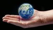 Earth rotating and vanishing in hand