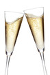 Champagne flutes toasting