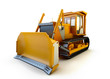 Bulldozer isolated on white