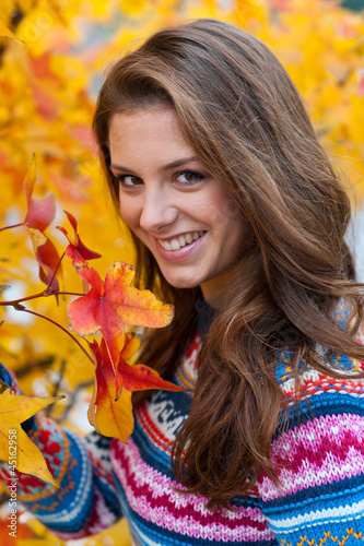Photo: teen girl in autumn teen girl in autumn