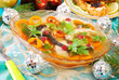 carp in jelly with carrot and cranberry for christmas