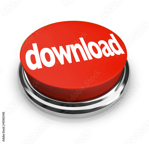 Illustration: Download Red Round Button Order Online Internet Download Red Round Button Order Online Internet
