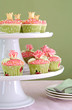 Wedding cupcakes on tiered cakestand