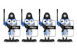 Bird riot policemen