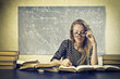 Blonde Girl Studying