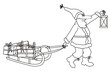 Santa carrying gifts - coloring book
