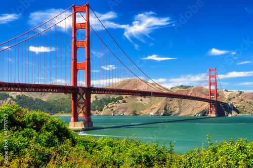 Photo: Golden gate bridge vivid day landscape, San Francisco Golden gate bridge vivid day landscape, San Francisco