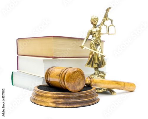 Photo: gavel on white background close-up gavel on white background close-up