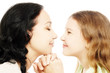 Child girl with mother playing