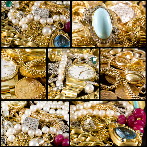 Photo: Collage - Gold jewelry Collage - Gold jewelry