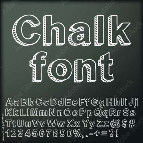 Vector: Abstract chalk font. Vector illustration. Abstract chalk font. Vector illustration.