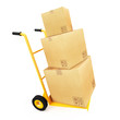 Cardboard on handcart