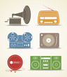 Digital and analogue music players icons