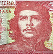 Detail of Che Guevara on a Vintage 3 Pesos banknote from Cuba