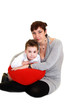 Foto: mother and son with red heart mother and son with red heart