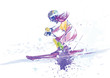 down hill skier - hand drawing