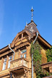 Old wooden house over blue sky