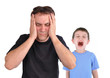 Stress Dad and Screaming Upset Boy