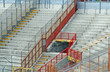 empty bleachers of the stadium after the game football