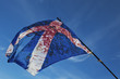 Blood stained torn scottish flag