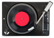 Old turntable with vinyl record