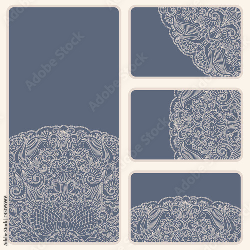 Vector: Vector vintage invitation card set. Vector vintage invitation card set.