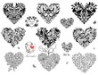 Black decorative hearts