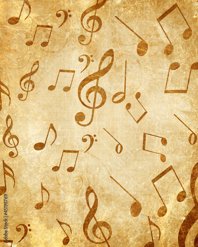 Fototapeta Old music sheet