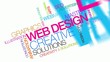 Web design solutions word tag cloud animation colored video