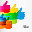 Vector: Like and Thumbs Up symbol. Abstract background. Like and Thumbs Up symbol. Abstract background.
