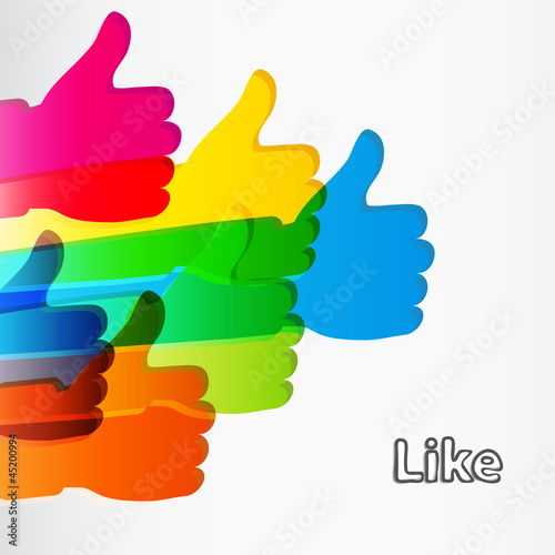 Vector: Like and Thumbs Up symbol. Abstract background. Like and Thumbs Up symbol. Abstract background.