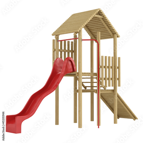 Illustration: Wooden frame and slide Wooden frame and slide