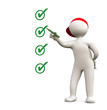 3D Man with check-off list