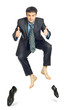 Jumping businessman