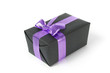 Photo: black gift box with violet ribbon black gift box with violet ribbon
