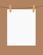 paper and clothespins mockup for put your designs