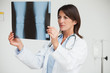 Doctor analysing x-ray