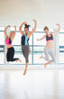Women jumping at the gym