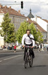 Businessman with bicycle
