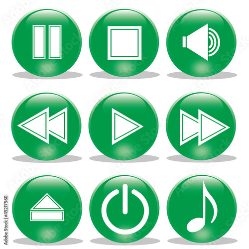 Vector: Collection of Media Player glossy buttons Collection of Media Player glossy buttons