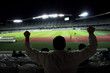 Stadium with fans silhouettes