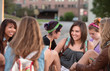 Young Woman Laughing with Friends