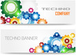 Vector: Technology Colorful Gears Banner Technology Colorful Gears Banner