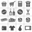 Shopping icons set - Simplus series