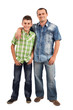 Photo: Father and son, isolated on white Father and son, isolated on white