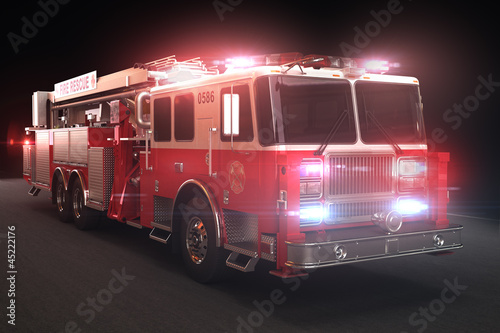 Illustration: Fire truck with lights Fire truck with lights